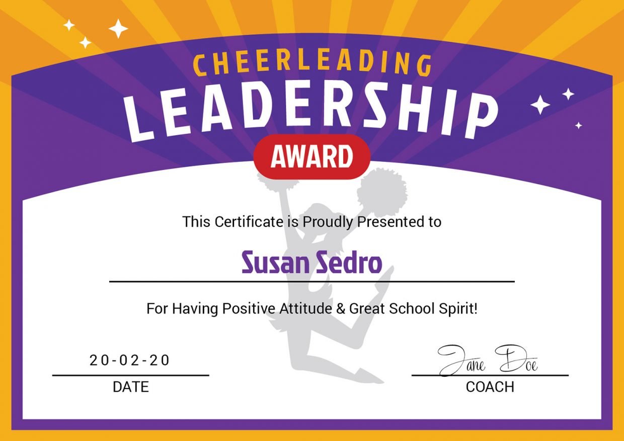 3 Free Cheerleader Award Certificate Design Templates In Ai & Pdf 