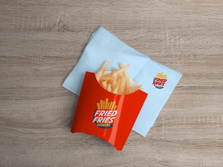 Download Free French Fries Packaging Mockup PSD | Designbolts