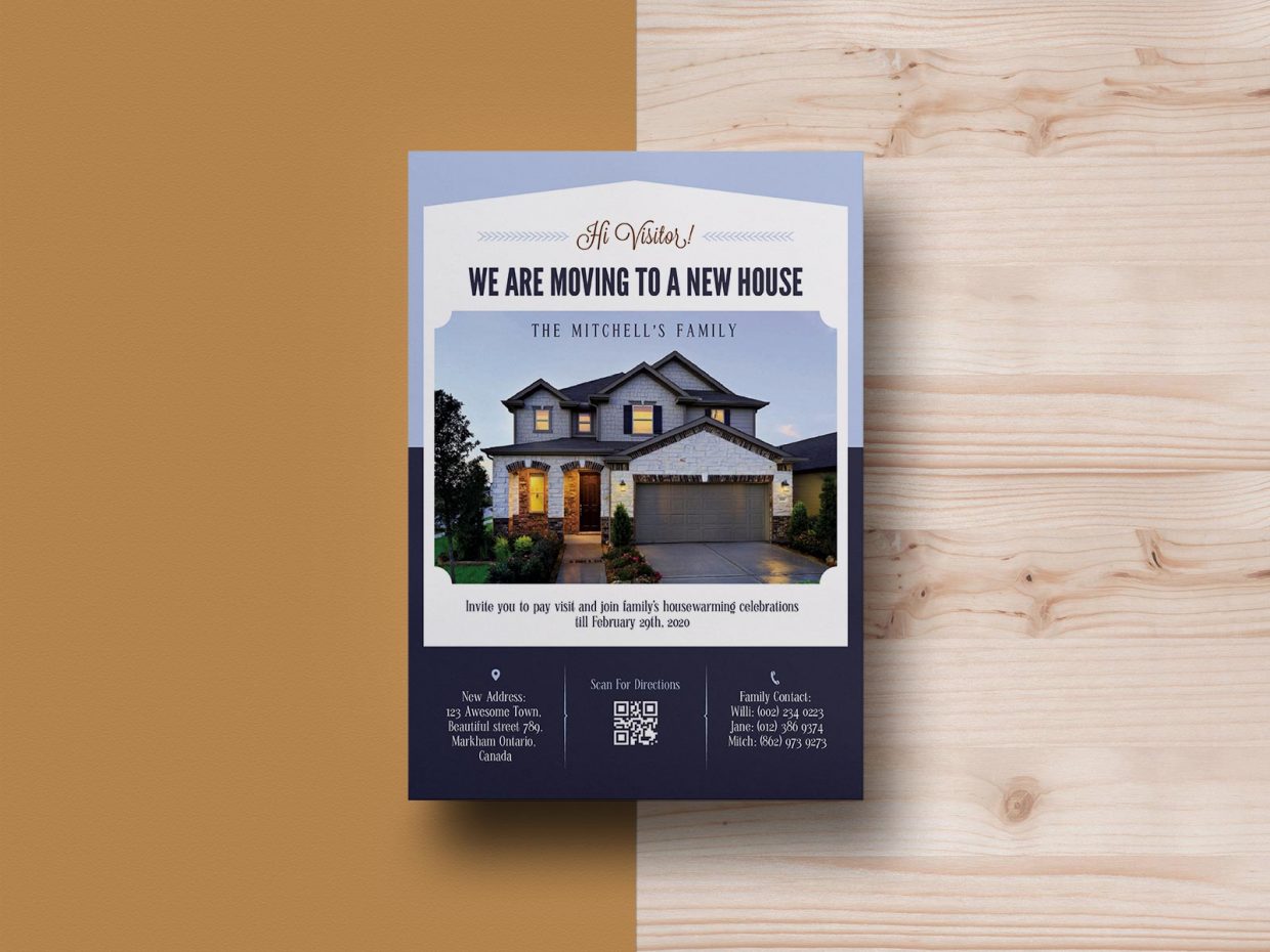 We Have Moved! (Moving Announcement) Flyer Design Template PSD & Ai ...