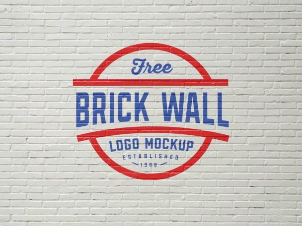 Download Free White & Black Brick Wall Logo Mockup PSD | Designbolts