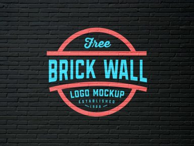 Download Free White & Black Brick Wall Logo Mockup PSD | Designbolts