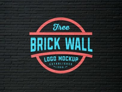 Download Free White & Black Brick Wall Logo Mockup PSD | Designbolts