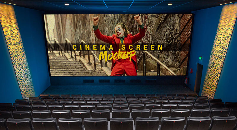 Download Free Cinema Movie Theater Hall Screen Mockup Psd Designbolts