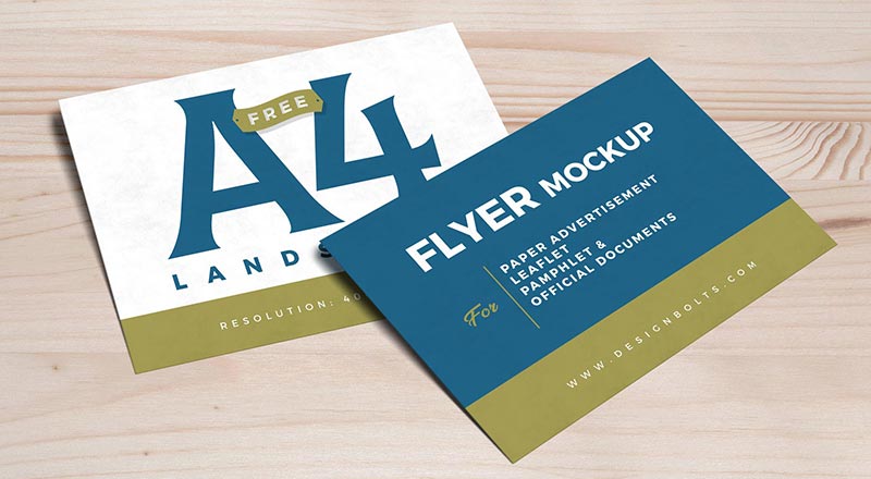 Download Free A4 Landscape Flyer Mockup Psd Designbolts