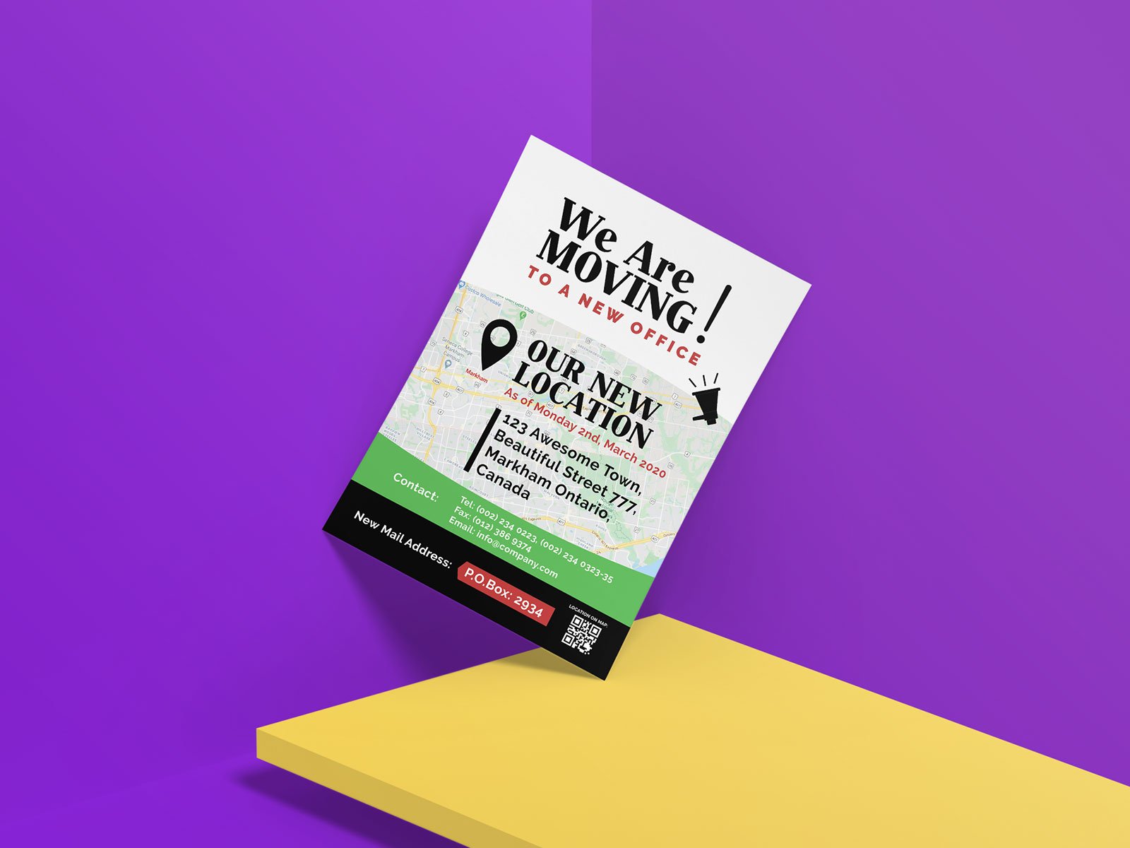 Free Office Moving Announcement Flyer Design Template Ai Designbolts