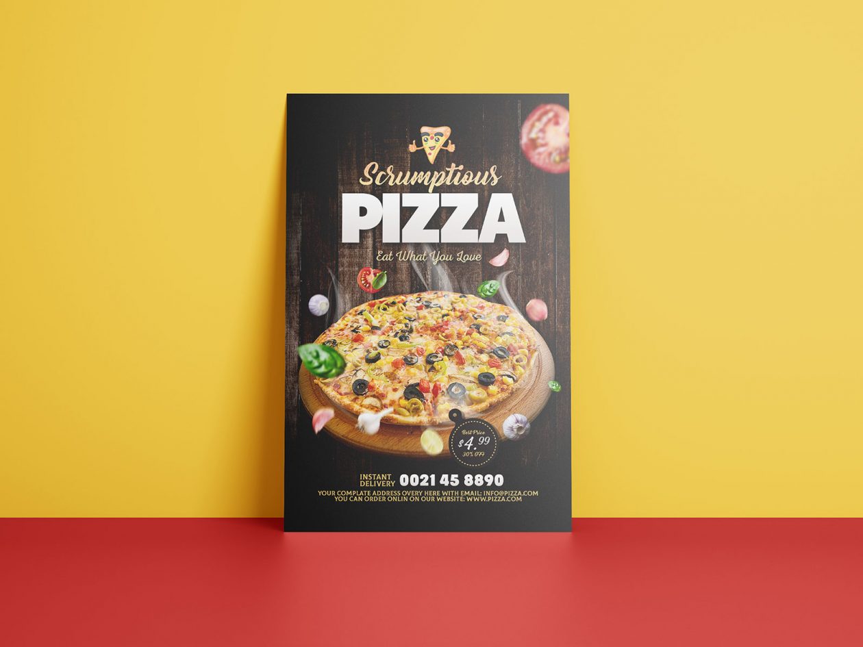 Free Premium Fast Food Pizza Flyer Design Template PSD - Designbolts