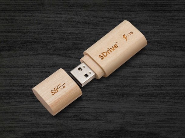 Download Free Wooden USB Flash Drive Mockup PSD | Designbolts