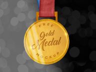 Free Sports Gold Medal Mockup PSD | Designbolts