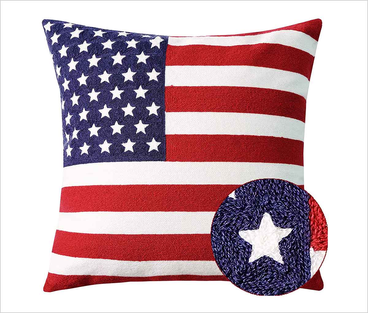 4th of July Decorations Pillow Cases,4 Pack 18x18 Independence Day