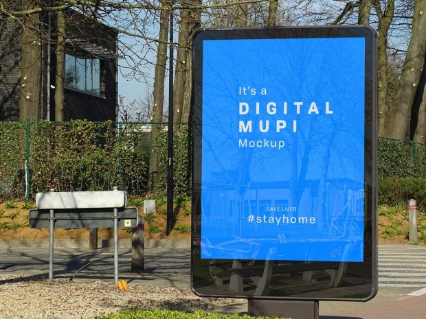Download Free Outdoor Advertising Digital Backlit MUPI Mockup PSD | Designbolts