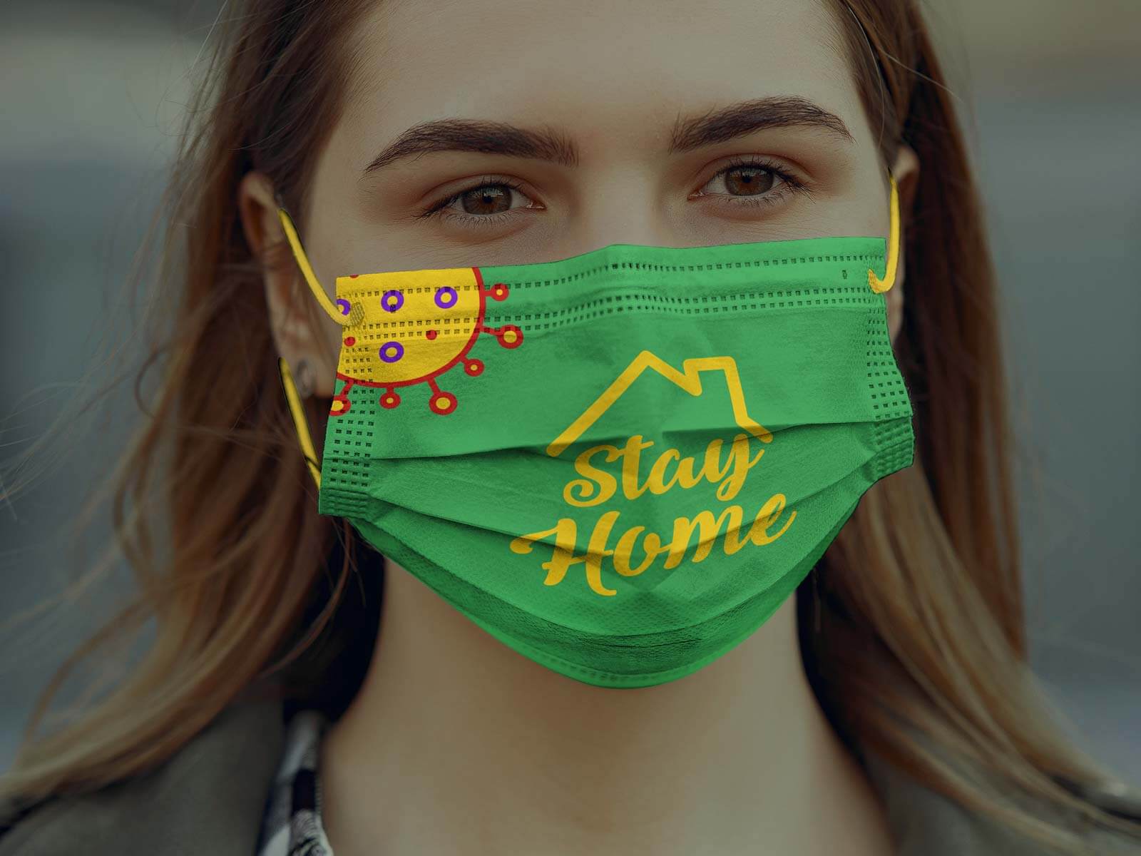 Free Coronavirus Surgical Medical Face Mask Mockup PSD Designbolts