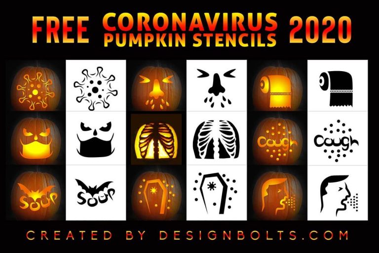 10 Free Scary & Funny Coronavirus Halloween Pumpkin Carving Stencils ...
