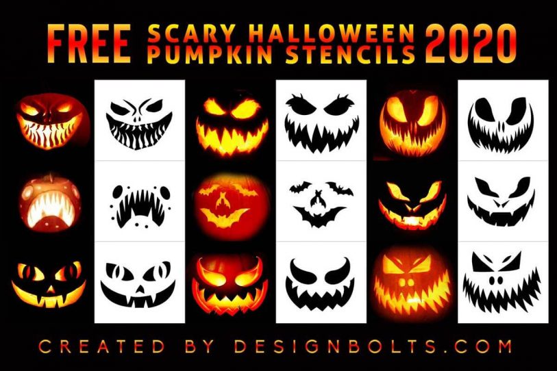 10 Free Scary Halloween Pumpkin Carving Stencils, Printable Patterns ...