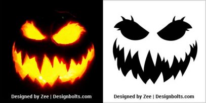 10 Free Scary Halloween Pumpkin Carving Stencils, Printable Patterns ...