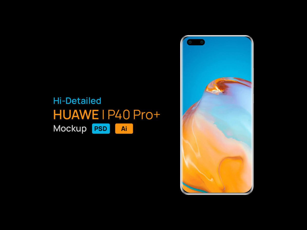 Free Huawei P40 Pro+ (Plus) Mockup PSD & Ai - Designbolts