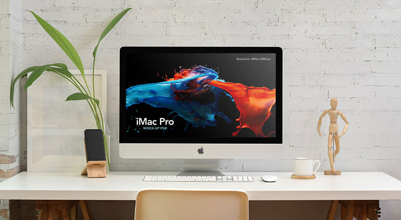 Download Free Workspace Silver Imac Mockup Psd Designbolts