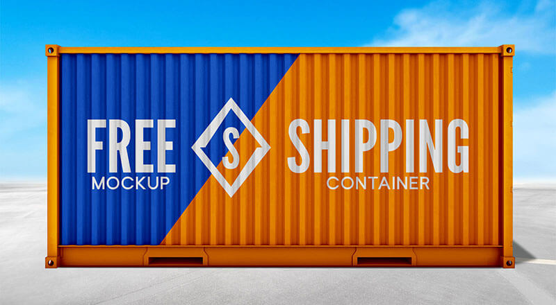 Download Free Shipping Container Mockup PSD | Designbolts