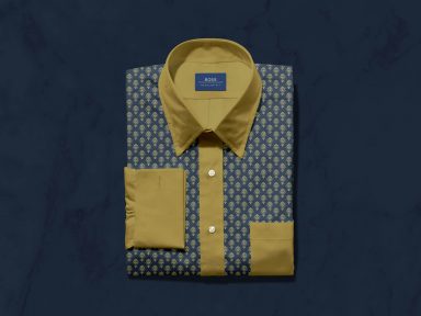 Download Free Folded Dress Shirt with Label Mockup PSD | Designbolts