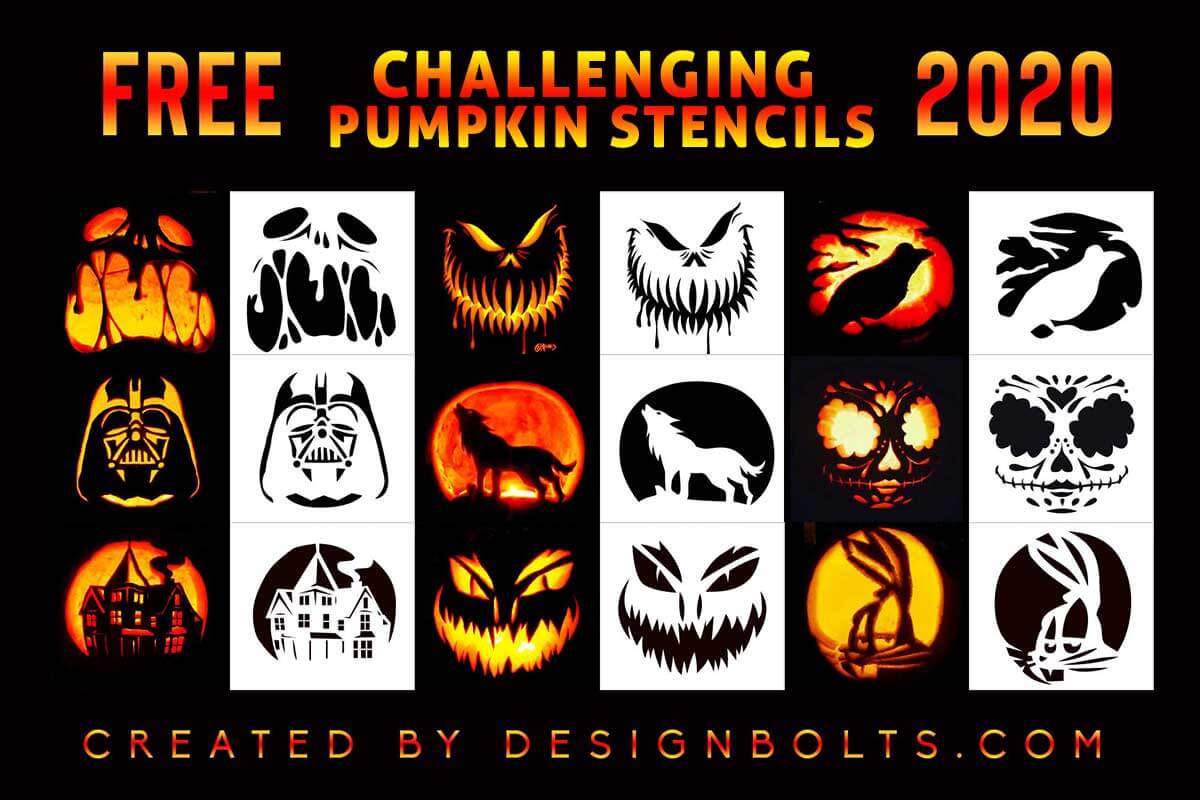 10 Challenging Pumpkin Carving Stencils Templates Patterns For