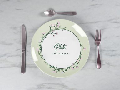 Download Free Ceramic Plate Mockup PSD | Designbolts