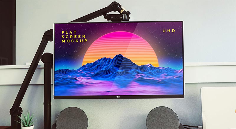 Download Free LG Flat Screen Monitor Mockup PSD | Designbolts