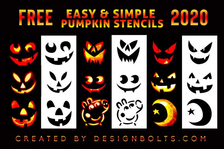 10 Free Easy Halloween Pumpkin Carving Stencils, Templates & Ideas 2020 ...