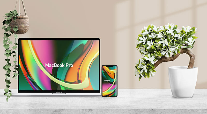 Download Free Beautiful MacBook Pro & iPhone 11 Mockup PSD ...