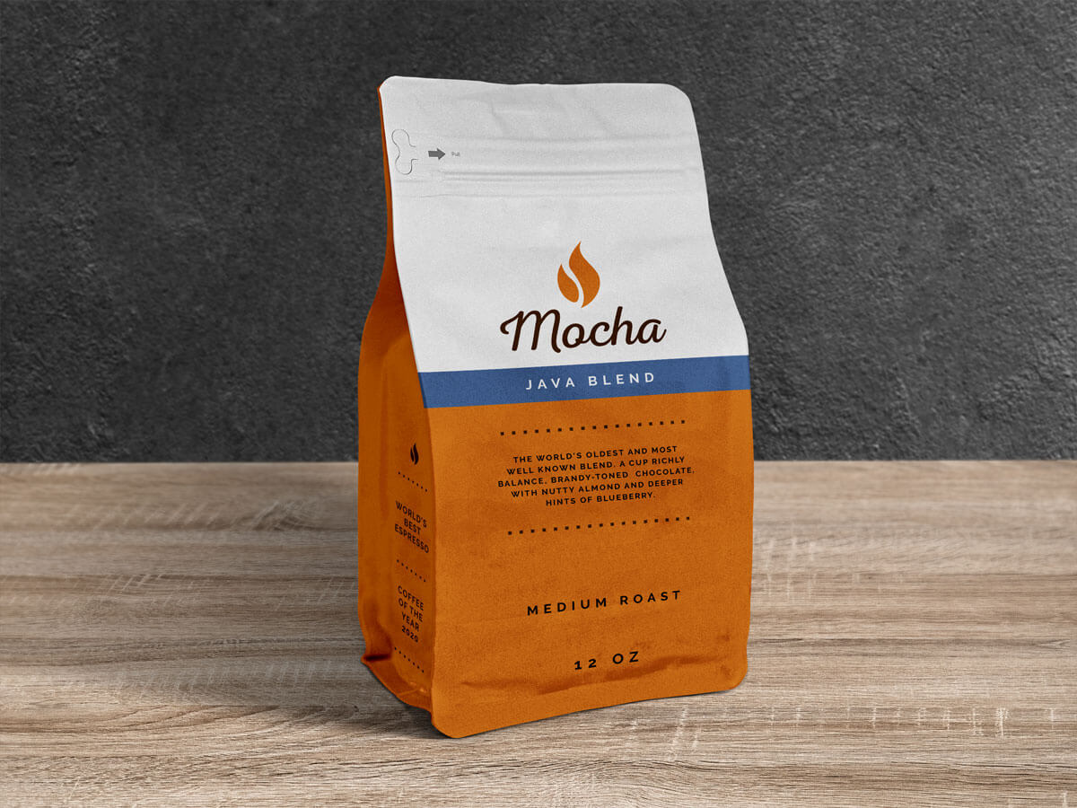 Download Free Coffee Pouch Packaging Bag Mockup Psd Designbolts