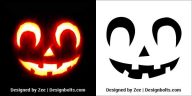 10 Free Easy Cute & Scary Pumpkin Carving Stencils & Templates For Kids ...