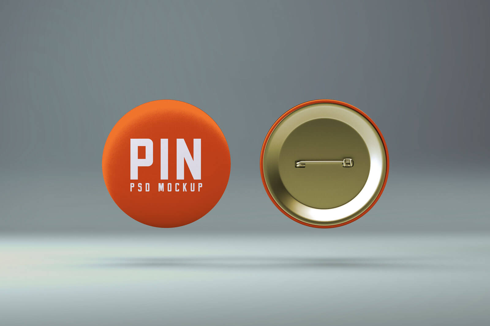 Metal pin badge mockup free