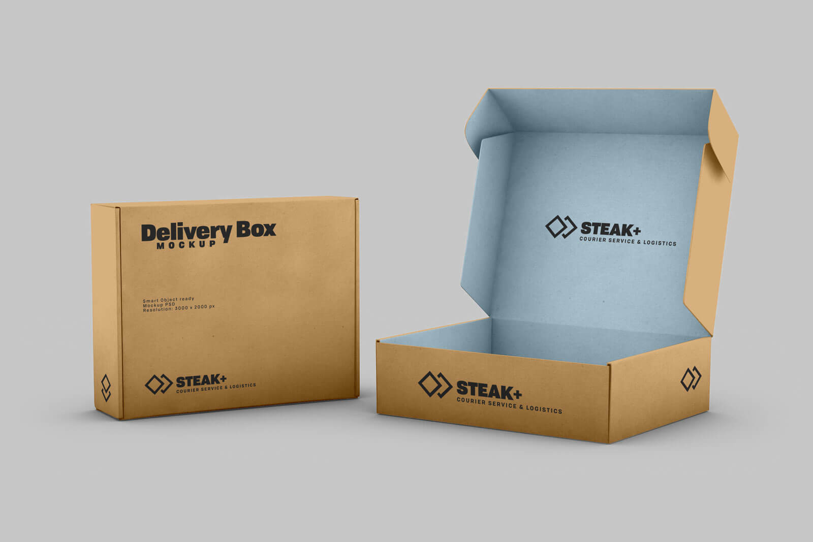 Download Free Delivery Shipping Box Mockup PSD | Designbolts
