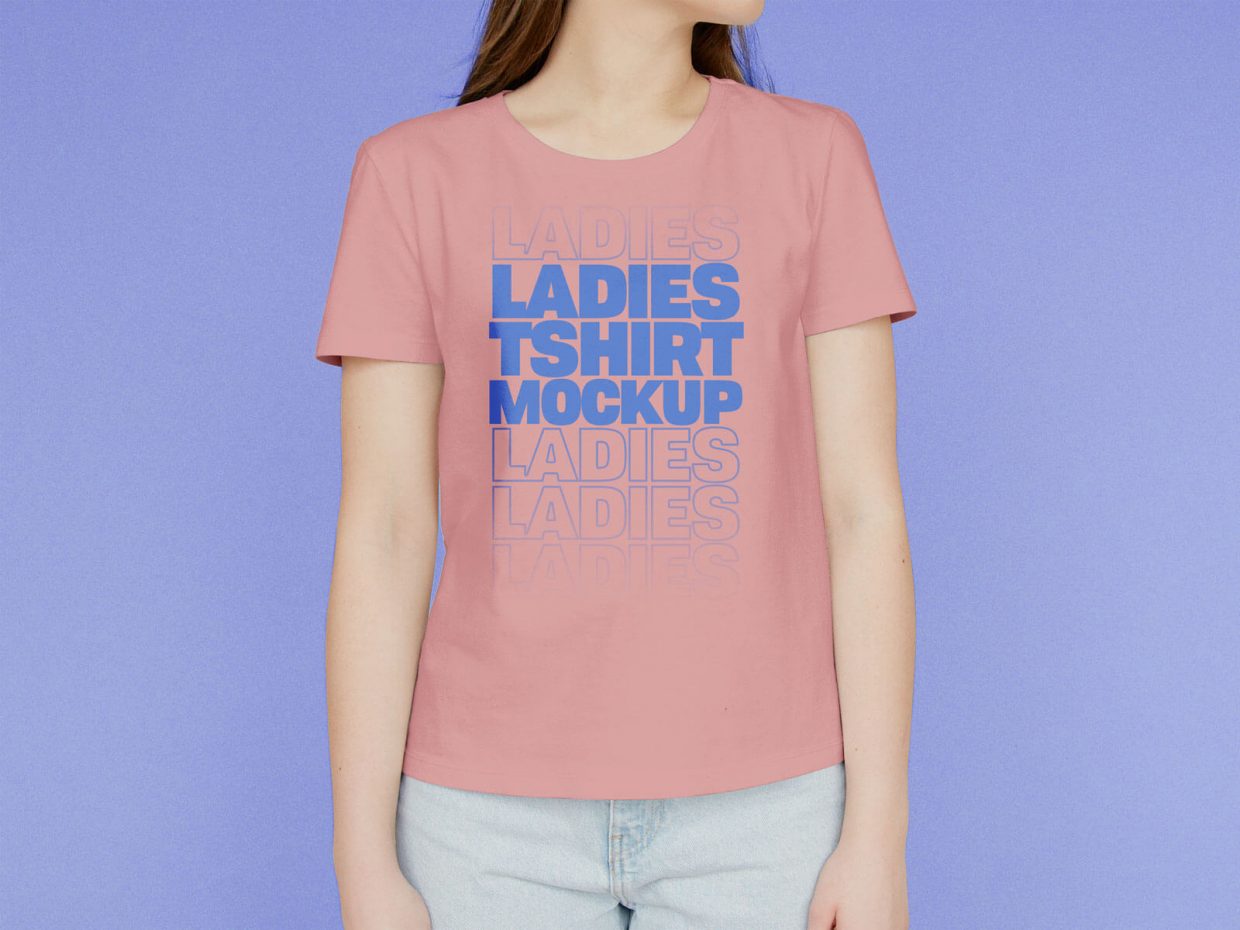 Download Free Ladies T-Shirt Mockup PSD | Designbolts