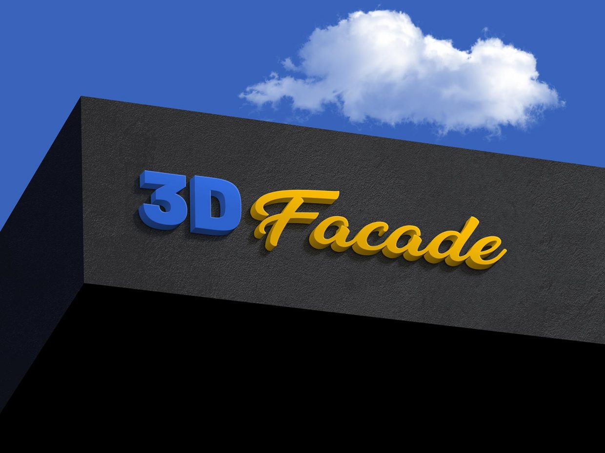 Free Shop Facade 3D Logo Mockup PSD | Designbolts