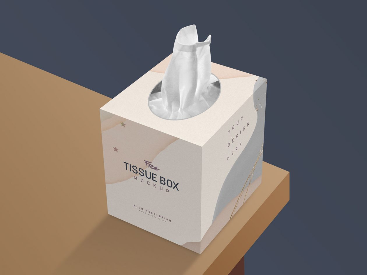 Free Tissue Box Mockup PSD - Designbolts