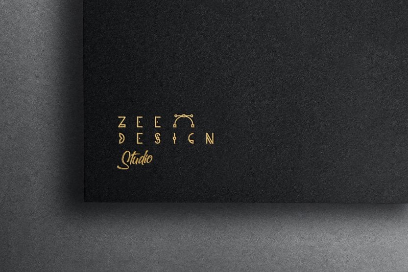 Free Gold Foil Printed Paper Logo Mockup PSD - Designbolts