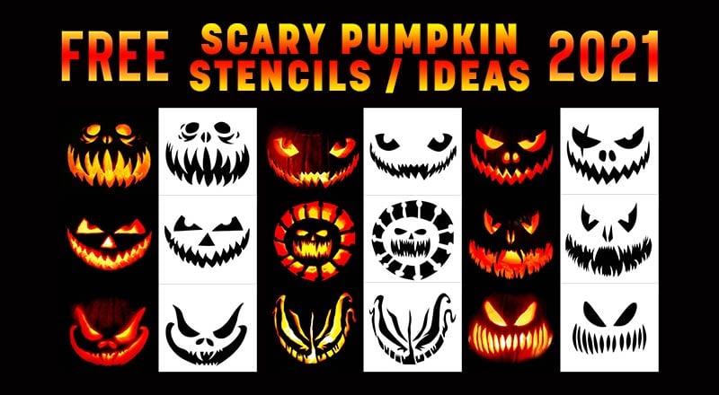 10 Free Scary Pumpkin Carving Stencils, Templates & Ideas 2021 ...