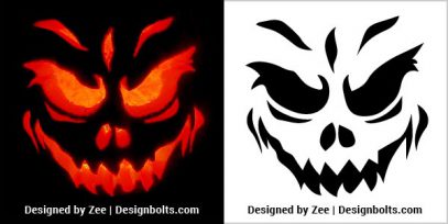 Free Scary Pumpkin Carving Stencils for Halloween 2021 - Designbolts