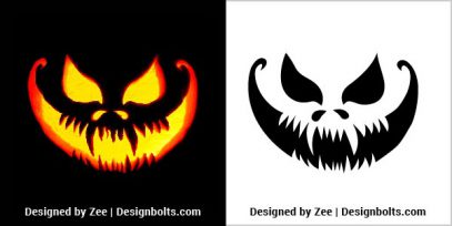 Free Scary Pumpkin Carving Stencils for Halloween 2021 - Designbolts