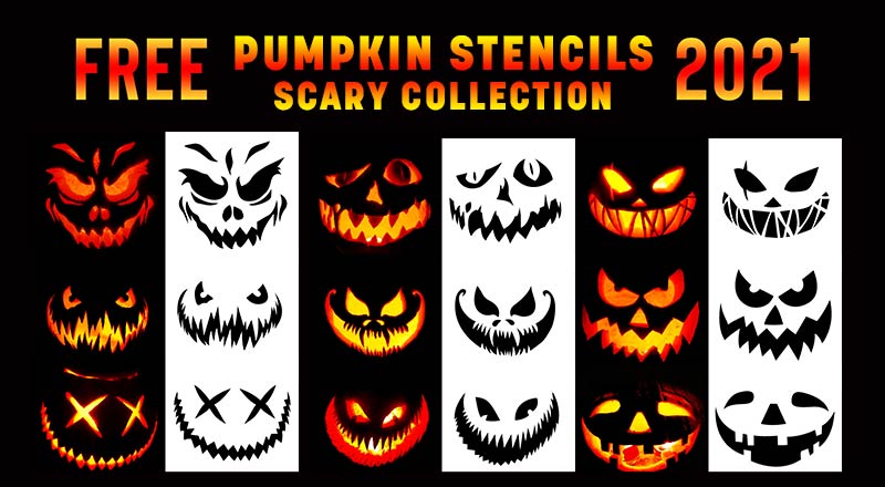 Free Scary Pumpkin Carving Stencils for Halloween 2021 - Designbolts