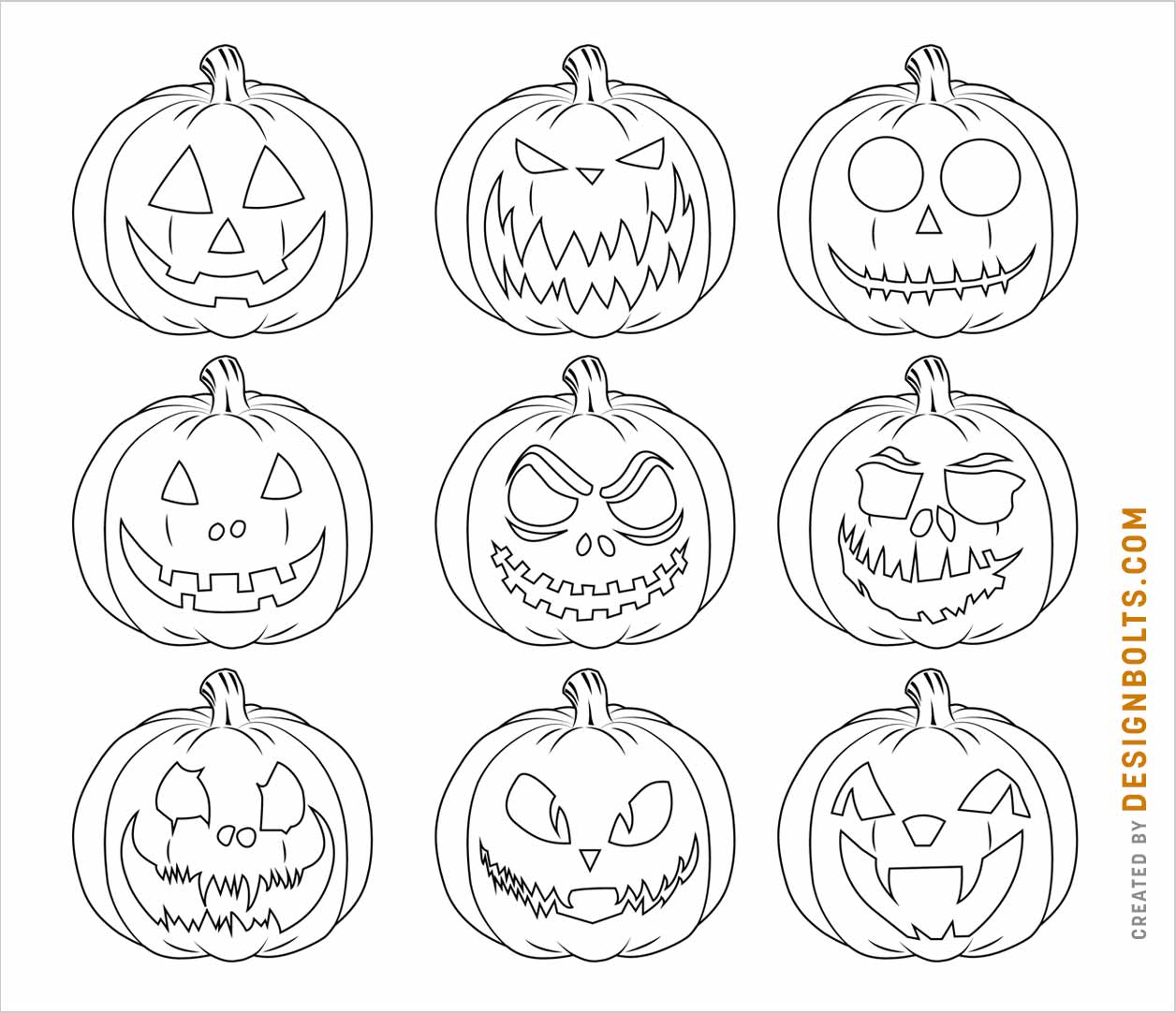scary pumpkin faces to draw