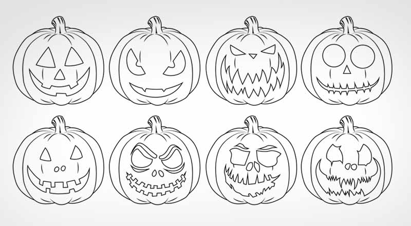scary pumpkin faces to draw