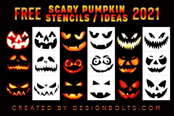 10 Free Scary Pumpkin Face Carving Stencils, Ideas, Templates ...