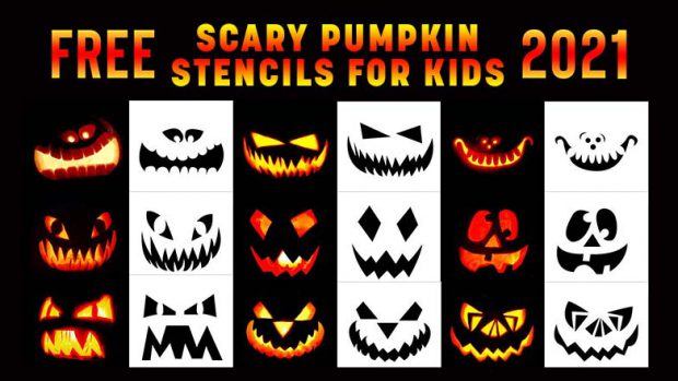 10 Free Scary Printable Halloween Pumpkin Carving Stencils, Templates ...