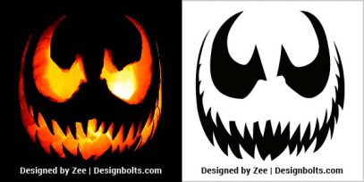 10 Free Scary Pumpkin Carving Stencils, Ideas, Templates & Printable ...