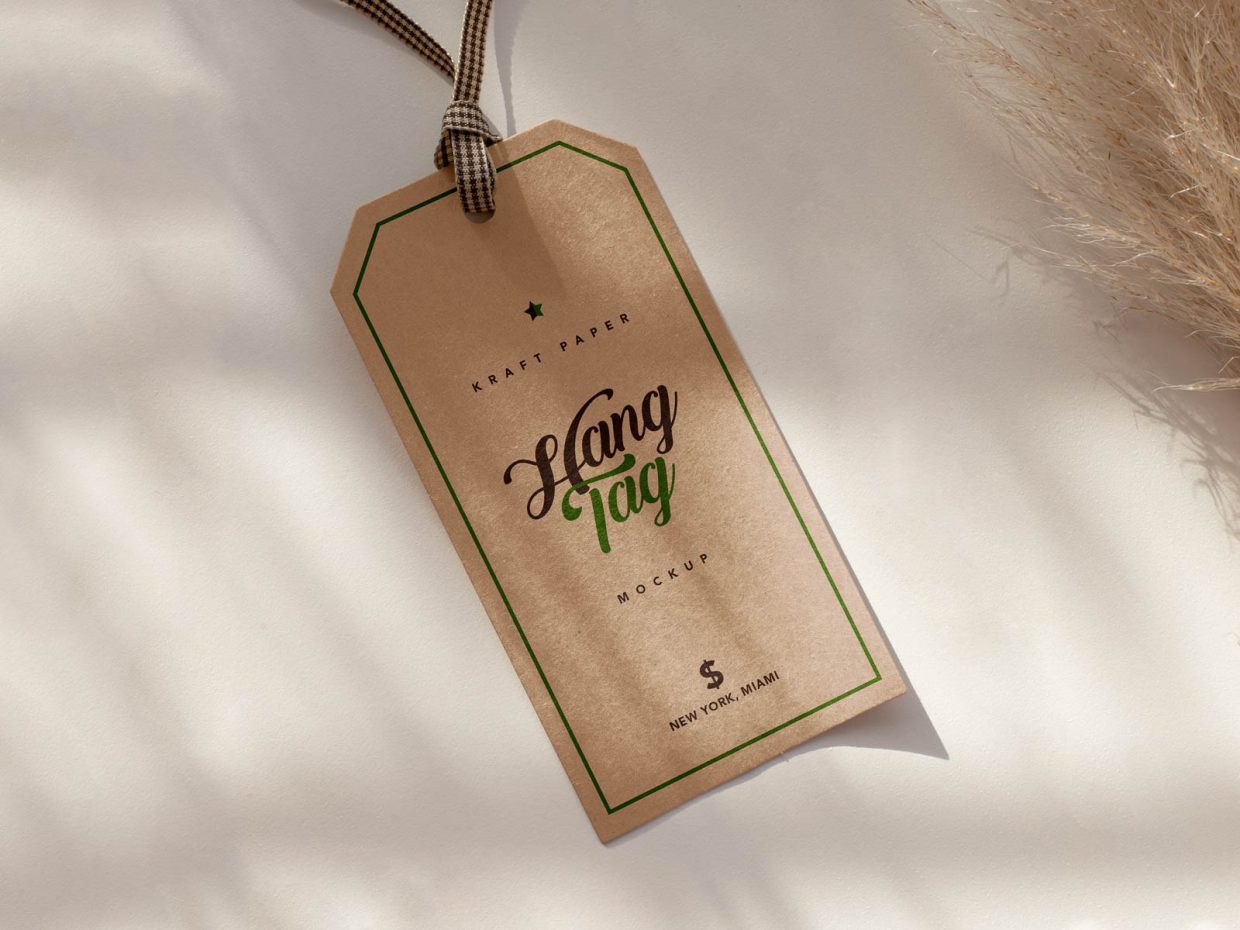 Free Clothing Hang Tag Mockup PSD   Designbolts