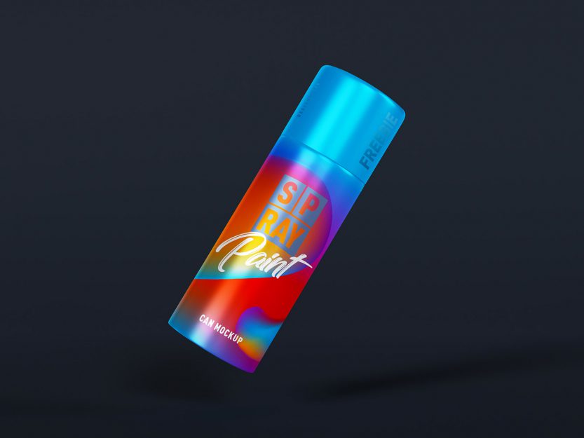 Free Tin Spray Paint Can Mockup PSD - Designbolts