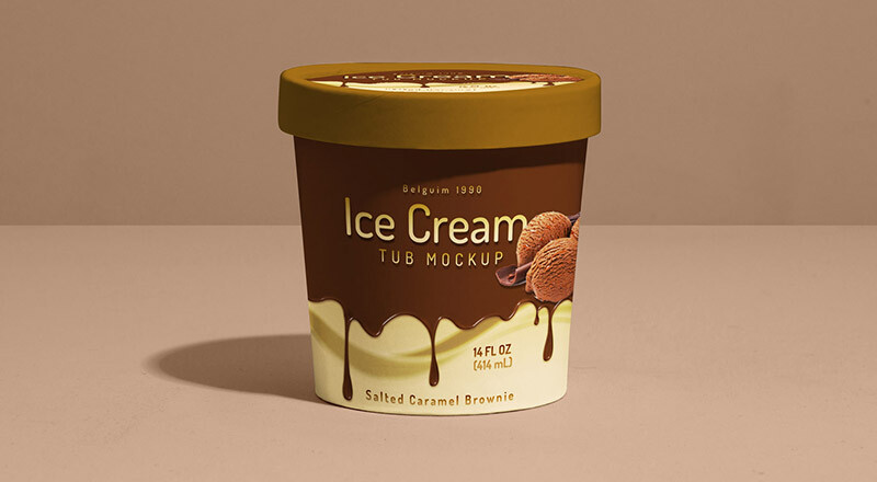 Free Ice Cream Tub Mockup (PSD)