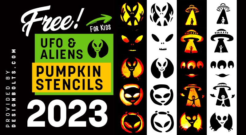 10 Free UFO & Alien Pumpkin Carving Stencils 2023 - Designbolts