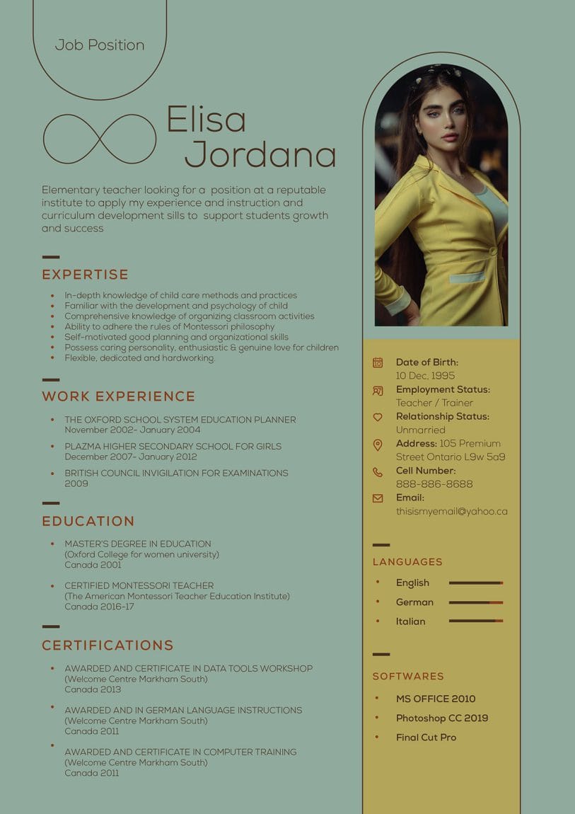 Free Elegant Resume Template & Cover Letter in Ai Format - Designbolts