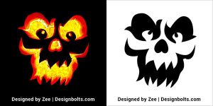 10 Free Halloween Scary Pumpkin Carving Faces & Stencils 2023 - Designbolts